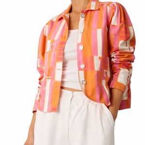Anthropologie Porridge Ria Printed Cotton Shirt Jacket Sz XXL
